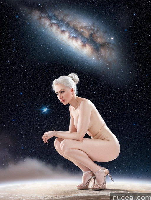 related ai porn images free for Nude High Heels Fairer Skin White Hair Hair Bun Squatting 60s Stargazing