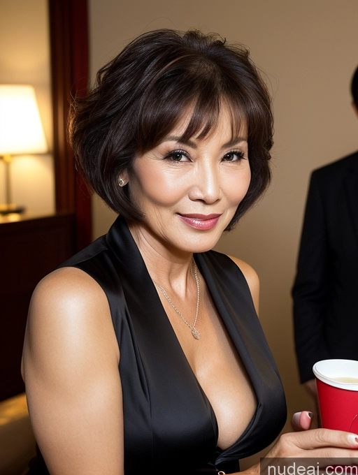 related ai porn images free for Milf Two Perfect Boobs Beautiful Perfect Body Short Hair Chinese Party Bra Jacket Professor Stylish Suit Cleavage Detailed Sexy Face Busty Seductive Secretary Dark Lighting 70s