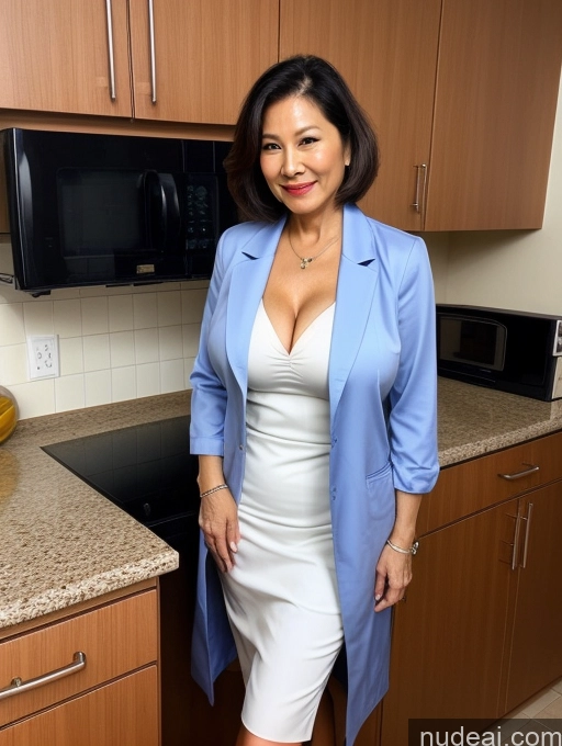 related ai porn images free for Milf Two Busty Perfect Boobs Beautiful Perfect Body 70s Bobcut Chinese Kitchen Bra Doctor Jacket Lab Coat Stylish Suit Cleavage Detailed Sexy Face