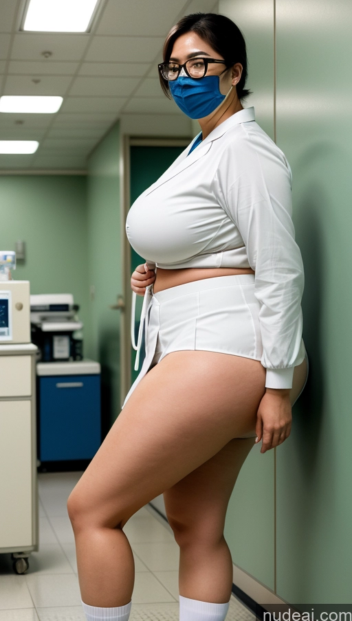 related ai porn images free for Woman Chubby Big Hips Bobcut Japanese Hospital Face Mask High Socks Lab Coat Cleavage 40s Vintage Huge Boobs Glasses Mini Skirt
