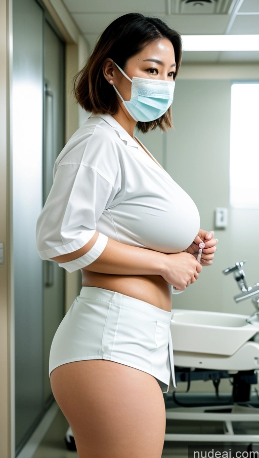 related ai porn images free for Woman Chubby Big Hips Bobcut Japanese Hospital Face Mask High Socks Lab Coat Cleavage 40s Huge Boobs Mini Skirt Dynamic View Film Photo