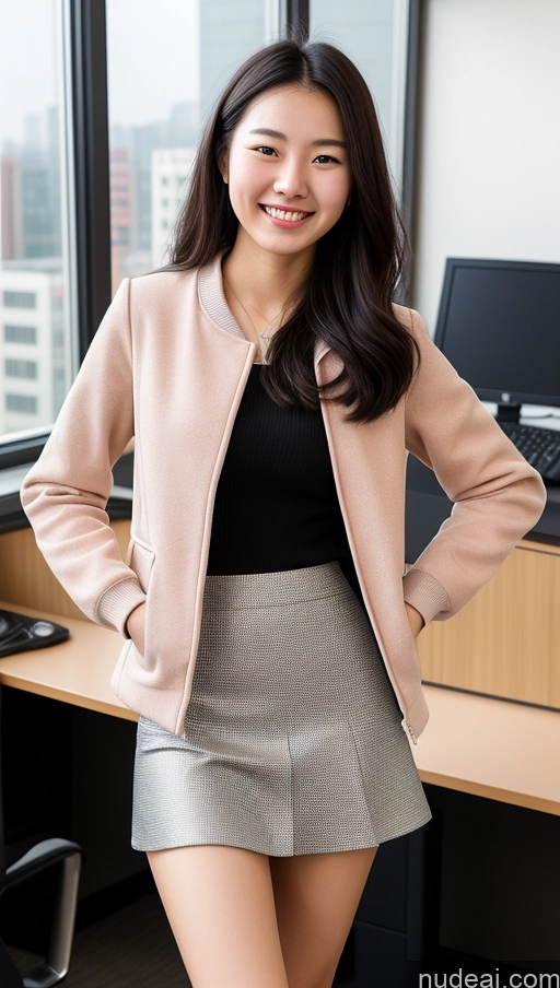 related ai porn images free for Woman One Skinny 18 Black Hair Chinese Happy Jacket Micro Skirt Office