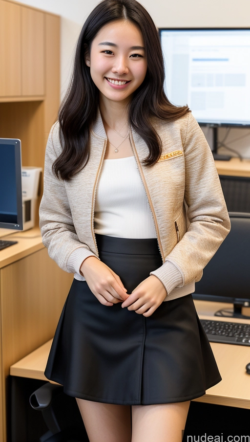 related ai porn images free for Woman One Skinny 18 Black Hair Chinese Happy Jacket Micro Skirt Office