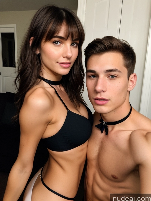 related ai porn images free for Woman + Man Beautiful Perfect Boobs Small Ass Skinny Abs Fairer Skin 18 Shocked Seductive Brunette Bangs White Party Choker Bikini