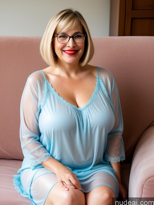 related ai porn images free for Czech Happy Blonde Bobcut Couch Nightgown Transparent Detailed Huge Boobs Lipstick Glasses Chubby 70s