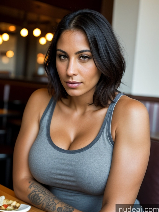 related ai porn images free for Two Woman Tank Top Jeans Restaurant Black Hair Bobcut Jewish Cleavage 30s Huge Boobs Tanned Skin Tattoos Close-up View Serious