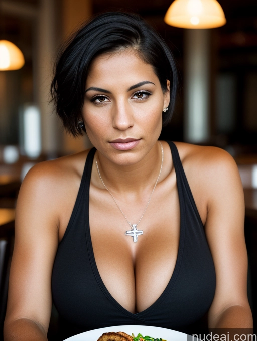 related ai porn images free for Two Woman Tank Top Jeans Restaurant Black Hair Bobcut Jewish Cleavage 30s Huge Boobs Tanned Skin Tattoos Close-up View Serious