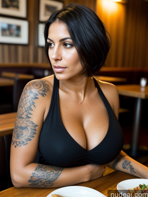 related ai porn images free for Two Woman Tank Top Jeans Restaurant Black Hair Bobcut Jewish Cleavage 30s Huge Boobs Tanned Skin Tattoos Close-up View Serious