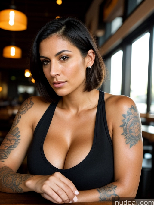 related ai porn images free for Two Woman Tank Top Jeans Restaurant Black Hair Bobcut Jewish Cleavage 30s Huge Boobs Tanned Skin Tattoos Close-up View Serious