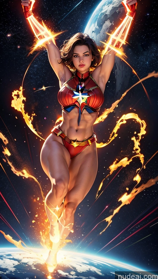 related ai porn images free for Bodybuilder Muscular Abs Busty Several Stargazing Captain Marvel Powering Up Dynamic View
