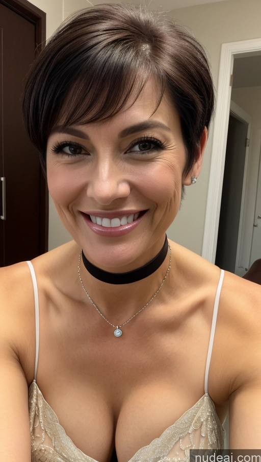 related ai porn images free for Milf Perfect Body Skinny Black Hair Pixie Close-up View Cleavage Detailed Happy One Choker
