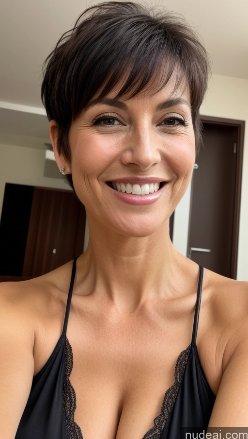 related ai porn images free for Milf Perfect Body Skinny Black Hair Pixie Close-up View Cleavage Detailed Happy One Tunic