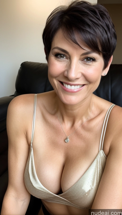 related ai porn images free for Milf Perfect Body Skinny Black Hair Pixie Close-up View Cleavage Detailed Happy One Dominatrix