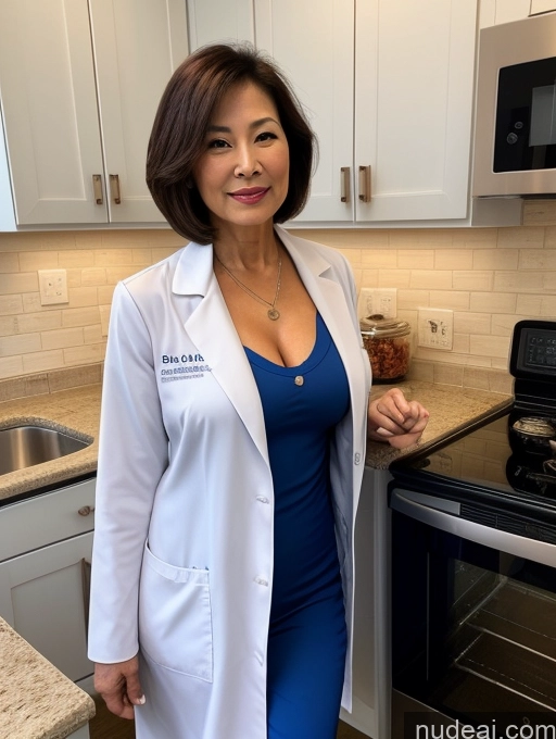 related ai porn images free for Milf Two Busty Perfect Boobs Beautiful Perfect Body 70s Bobcut Chinese Kitchen Bra Doctor Jacket Lab Coat Stylish Suit Cleavage Detailed Sexy Face