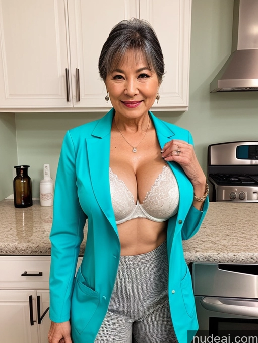 related ai porn images free for Milf Two Busty Perfect Boobs Beautiful Perfect Body 70s Bobcut Chinese Kitchen Bra Doctor Jacket Lab Coat Stylish Suit Cleavage Detailed Sexy Face