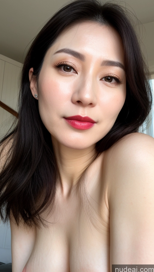 related ai porn images free for Woman One Beautiful Lipstick Fairer Skin 40s Black Hair Korean Close-up View Small Tits