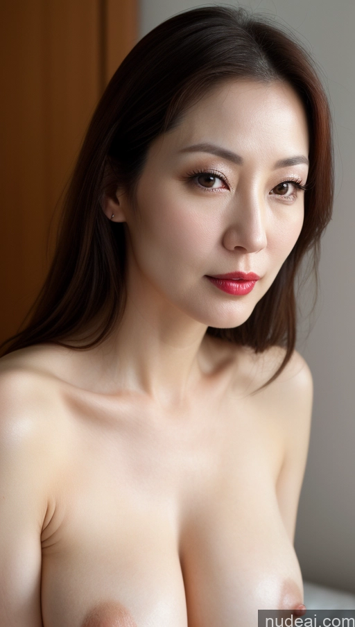 related ai porn images free for Woman One Beautiful Lipstick Fairer Skin 40s Korean Close-up View Perfect Boobs Brunette
