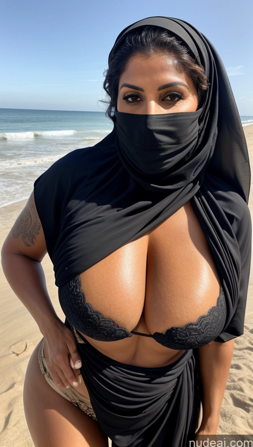 related ai porn images free for Milf Huge Boobs Beautiful Tattoos Muscular Big Ass Thick Big Hips Tall Dark Skin 60s Laughing Messy Sari Cleavage Detailed Sexy Face Niqab Arabic Brunette Close-up View Beach