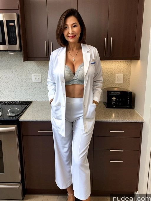 related ai porn images free for Milf Two Busty Perfect Boobs Beautiful Perfect Body 70s Bobcut Chinese Kitchen Bra Doctor Jacket Lab Coat Stylish Suit Cleavage Detailed Sexy Face