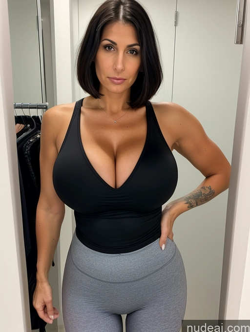 related ai porn images free for Tank Top Pantyhose Spandex Huge Boobs Tall Tanned Skin Tattoos Cleavage Detailed Front View Black Hair Bobcut Jewish Serious 30s Milf Changing Room Bending Over