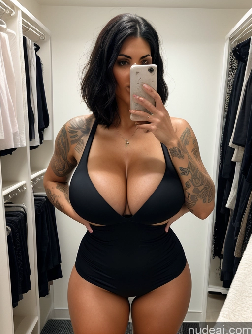 related ai porn images free for Tank Top Pantyhose Spandex Huge Boobs Tall Tanned Skin Tattoos Cleavage Detailed Front View Black Hair Bobcut Jewish Serious 30s Milf Changing Room Eating