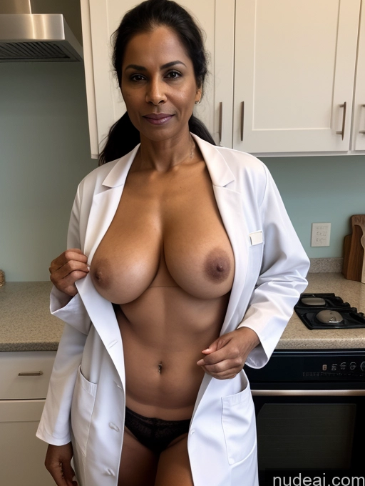 related ai porn images free for Milf Two Busty Perfect Boobs Perfect Body Pubic Hair Dark Skin 70s Indian Kitchen Nude Jacket Lab Coat Topless Detailed Doctor Dark Lighting Ponytail