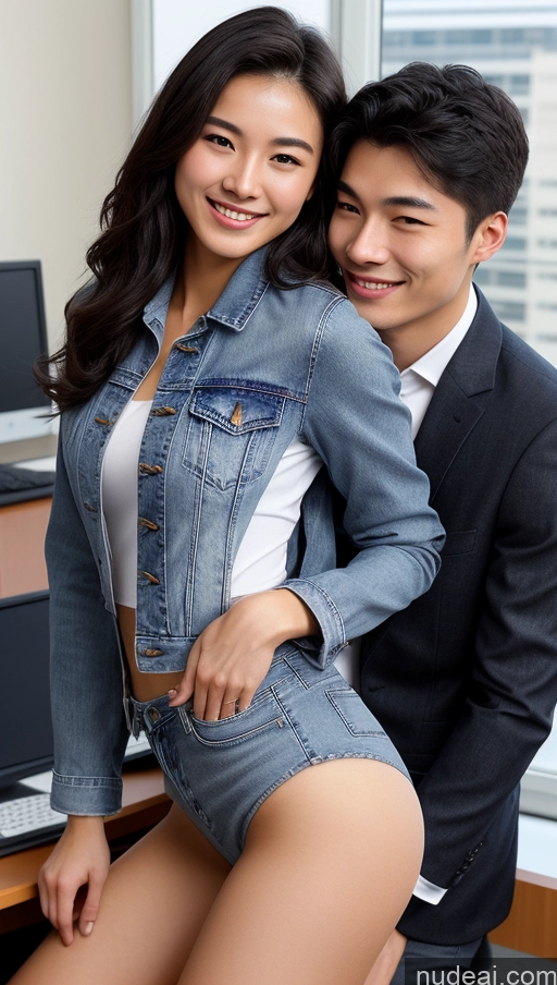 related ai porn images free for Skinny 18 Black Hair Chinese Woman + Man Happy Detailed Skin Detail (beta) Small Ass Small Tits Beautiful Jeans Jacket Office