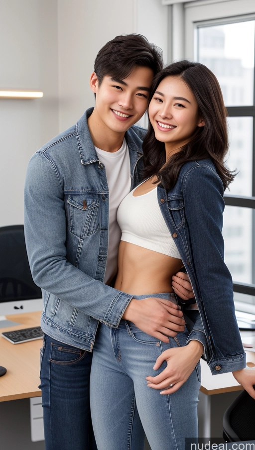 related ai porn images free for Skinny 18 Black Hair Chinese Woman + Man Happy Detailed Skin Detail (beta) Small Ass Small Tits Beautiful Jeans Jacket Office