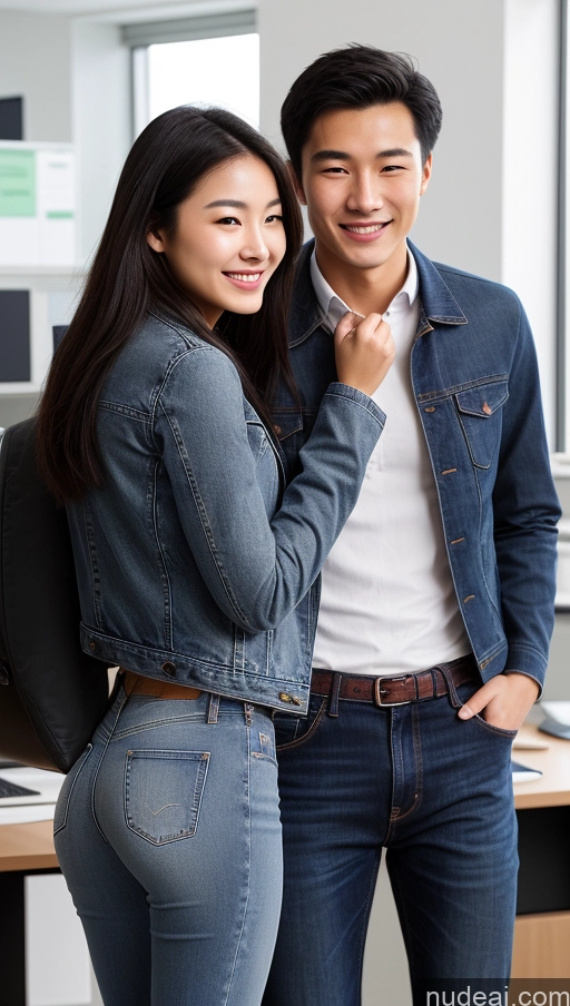 related ai porn images free for Skinny 18 Black Hair Chinese Woman + Man Happy Detailed Skin Detail (beta) Small Ass Small Tits Beautiful Jeans Jacket Office