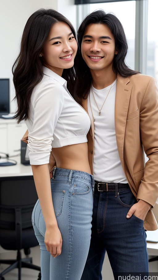 related ai porn images free for Skinny 18 Black Hair Chinese Woman + Man Happy Detailed Skin Detail (beta) Small Ass Small Tits Beautiful Jeans Jacket Office