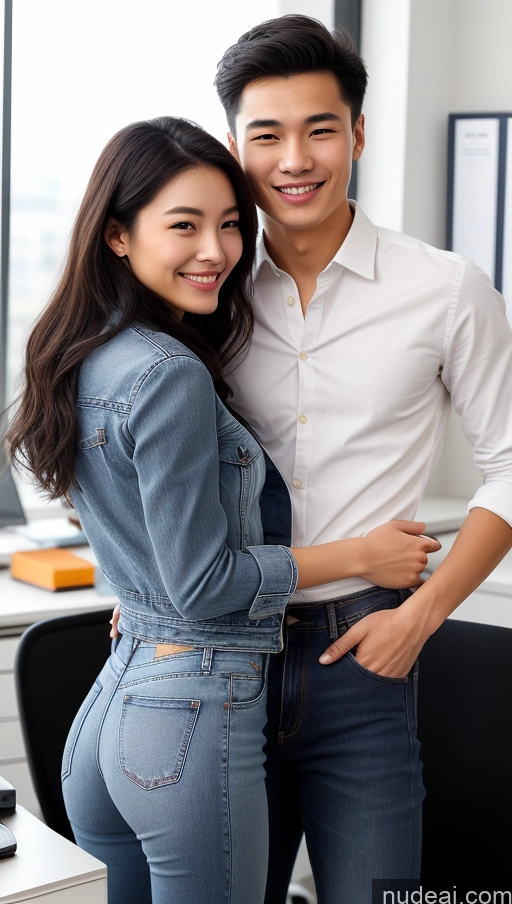 related ai porn images free for Skinny 18 Black Hair Chinese Woman + Man Happy Detailed Skin Detail (beta) Small Ass Small Tits Beautiful Jeans Jacket Office