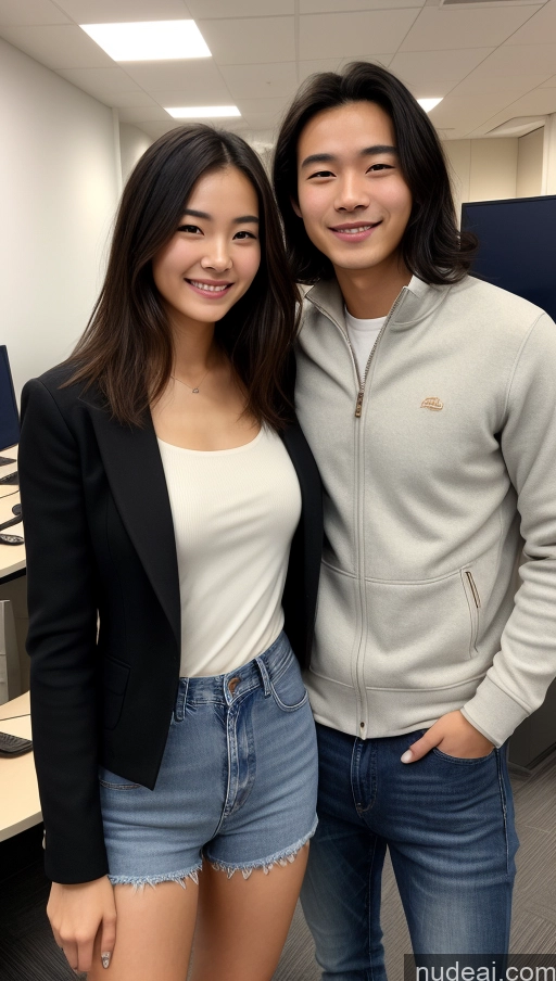related ai porn images free for Skinny 18 Black Hair Chinese Woman + Man Happy Detailed Skin Detail (beta) Small Ass Small Tits Beautiful Jeans Jacket Office