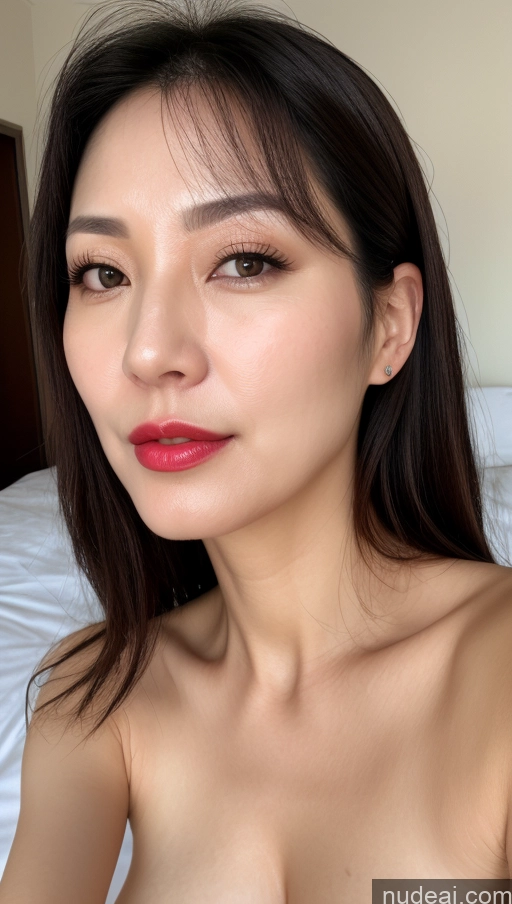 related ai porn images free for Woman One Perfect Boobs Beautiful Lipstick Fairer Skin 40s Black Hair Korean Close-up View