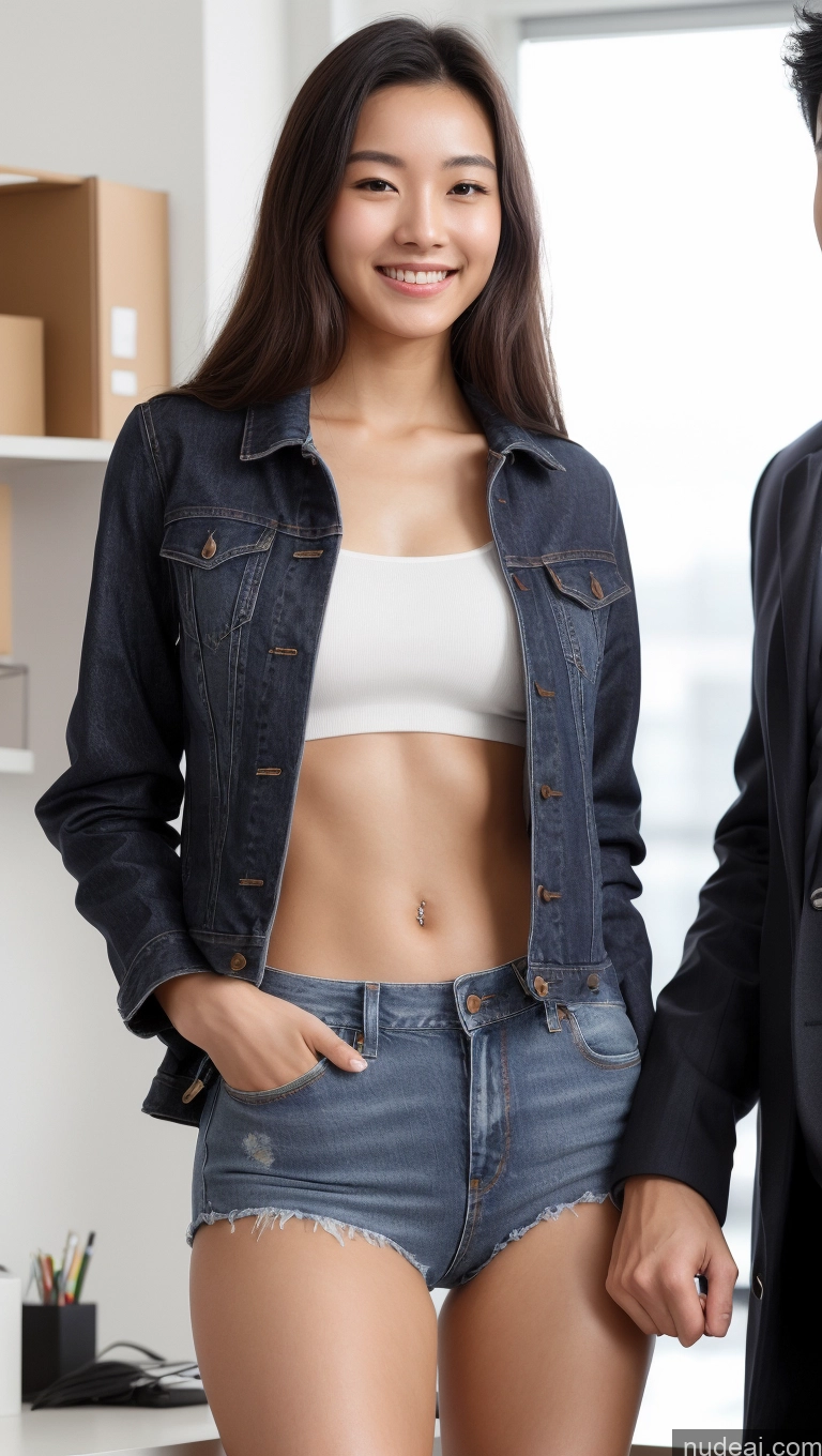 related ai porn images free for Skinny 18 Black Hair Chinese Woman + Man Happy Detailed Skin Detail (beta) Small Ass Small Tits Beautiful Jeans Jacket Office