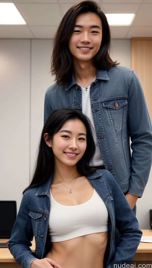 related ai porn images free for Skinny 18 Black Hair Chinese Woman + Man Happy Detailed Skin Detail (beta) Small Ass Small Tits Beautiful Jeans Jacket Office