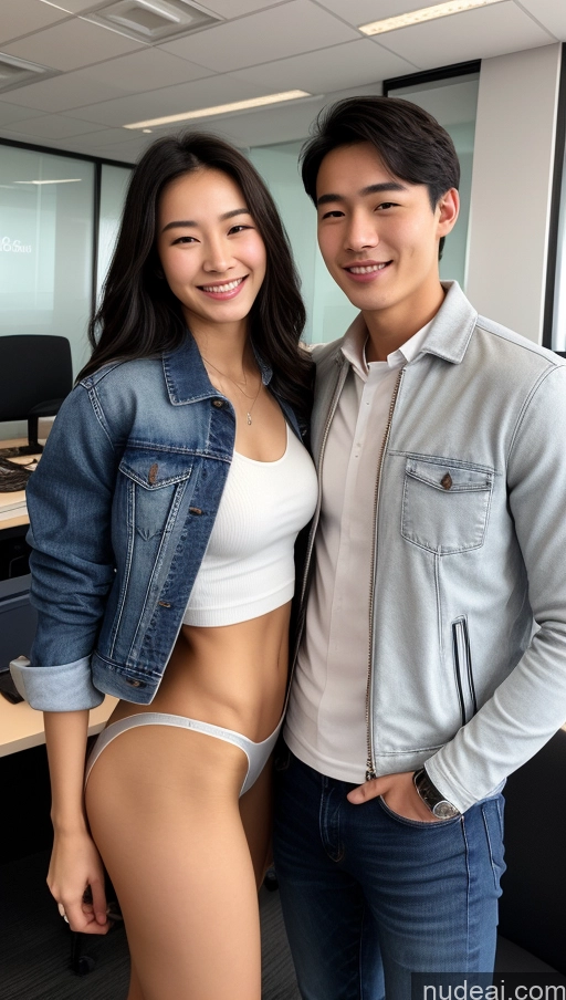 related ai porn images free for Skinny 18 Black Hair Chinese Woman + Man Happy Detailed Skin Detail (beta) Small Ass Small Tits Beautiful Jeans Jacket Office