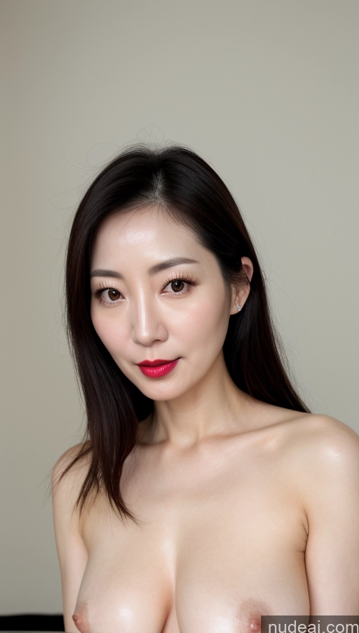 related ai porn images free for Woman One Beautiful Lipstick Fairer Skin 40s Black Hair Korean Close-up View Perfect Boobs