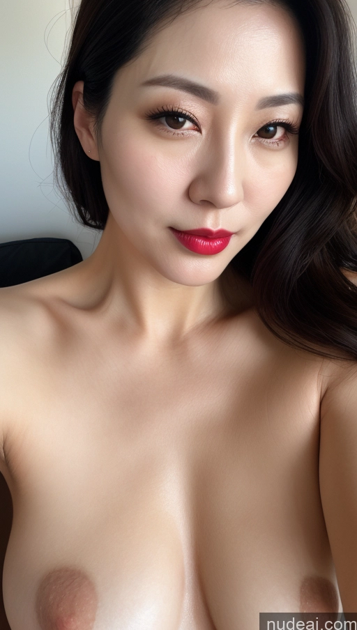 related ai porn images free for Woman One Beautiful Lipstick Fairer Skin 40s Black Hair Korean Close-up View Perfect Boobs