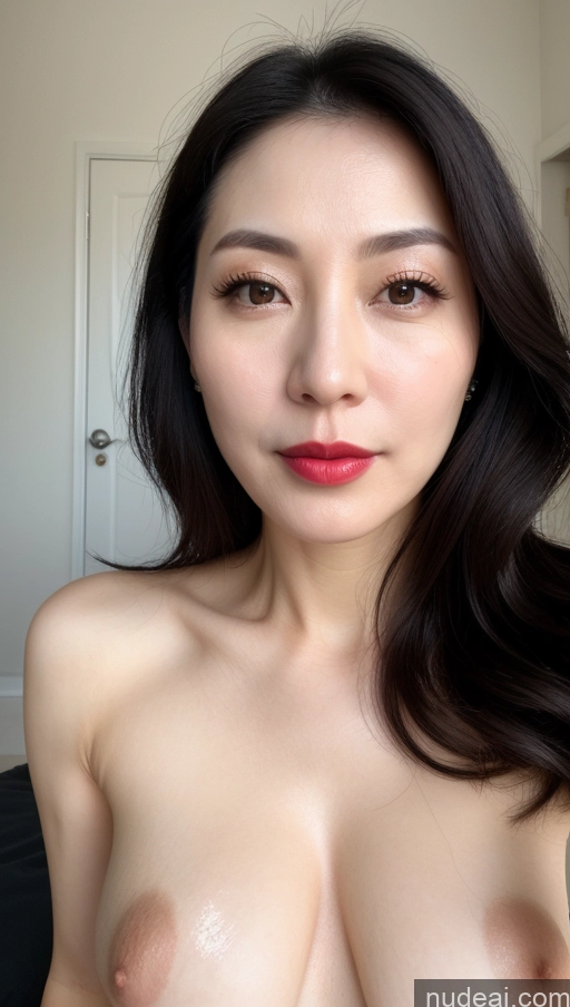 related ai porn images free for Woman One Beautiful Lipstick Fairer Skin 40s Black Hair Korean Close-up View Perfect Boobs