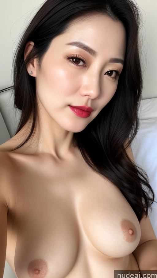 related ai porn images free for Woman One Beautiful Lipstick Fairer Skin 40s Black Hair Korean Close-up View Perfect Boobs
