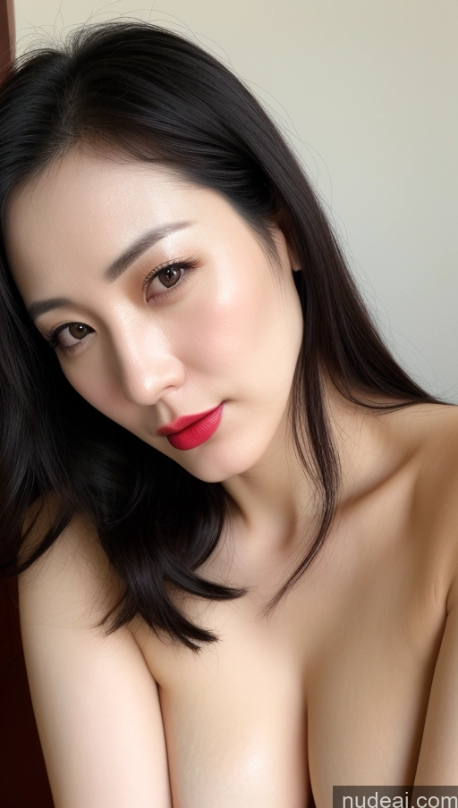 related ai porn images free for Woman One Beautiful Lipstick Fairer Skin 40s Black Hair Korean Close-up View Perfect Boobs