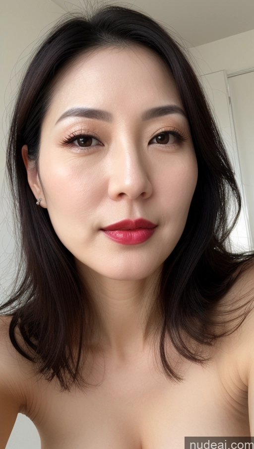 related ai porn images free for Woman One Beautiful Lipstick Fairer Skin 40s Black Hair Korean Close-up View Perfect Boobs