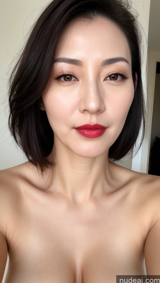 related ai porn images free for Woman One Beautiful Lipstick Fairer Skin 40s Black Hair Korean Close-up View Perfect Boobs