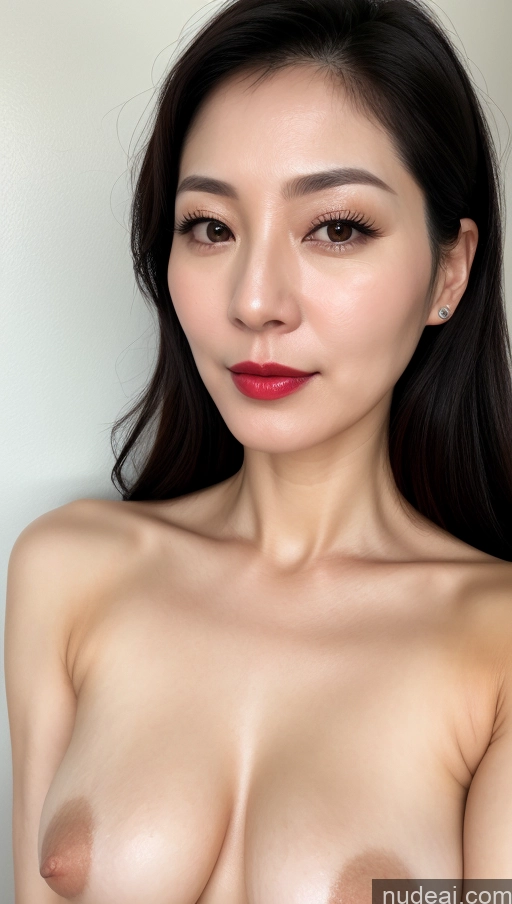 related ai porn images free for Woman One Beautiful Lipstick Fairer Skin 40s Black Hair Korean Close-up View Perfect Boobs