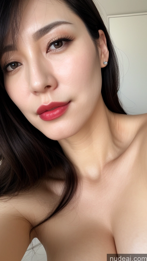 related ai porn images free for Woman One Beautiful Lipstick Fairer Skin 40s Black Hair Korean Close-up View Perfect Boobs