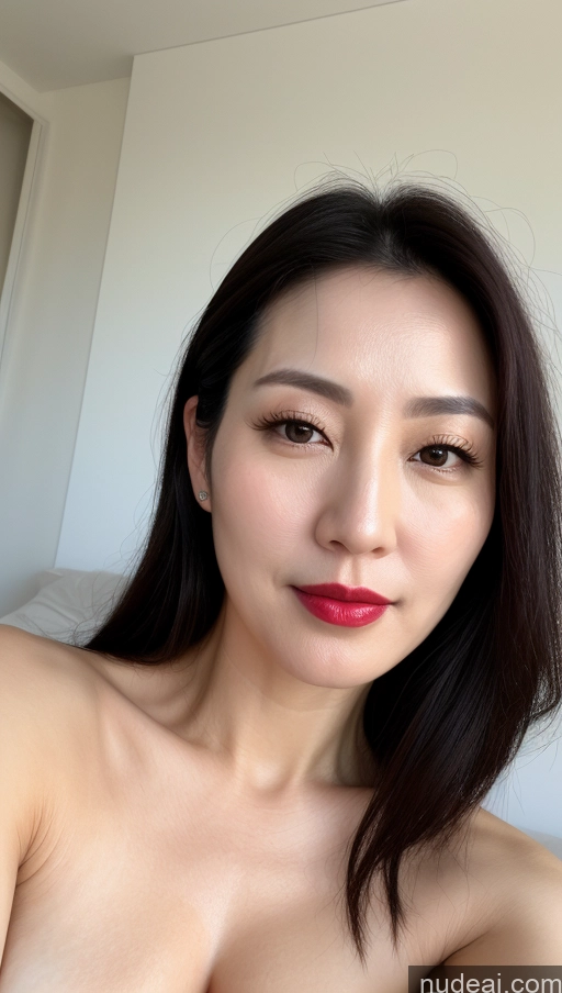 related ai porn images free for Woman One Beautiful Lipstick Fairer Skin 40s Black Hair Korean Close-up View Perfect Boobs