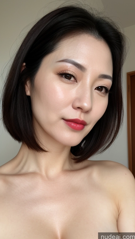 related ai porn images free for Woman One Beautiful Lipstick Fairer Skin 40s Black Hair Korean Close-up View Perfect Boobs