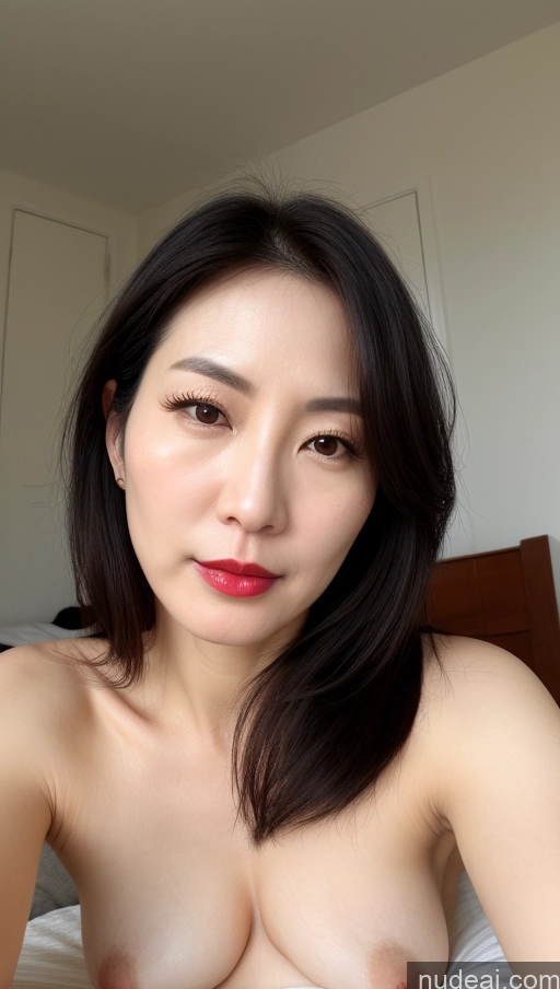 related ai porn images free for Woman One Beautiful Lipstick Fairer Skin 40s Black Hair Korean Close-up View Perfect Boobs