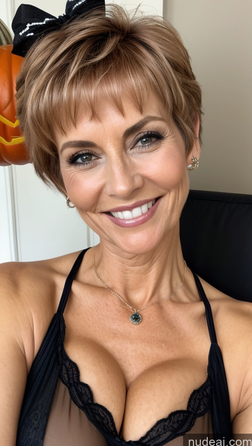 related ai porn images free for Milf Skinny Perfect Body Happy Pixie Close-up View Shirt Cleavage Detailed Halloween