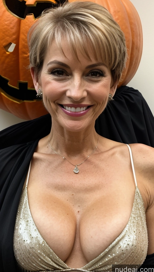 related ai porn images free for Milf Skinny Perfect Body Happy Pixie Close-up View Shirt Cleavage Detailed Halloween Small Tits